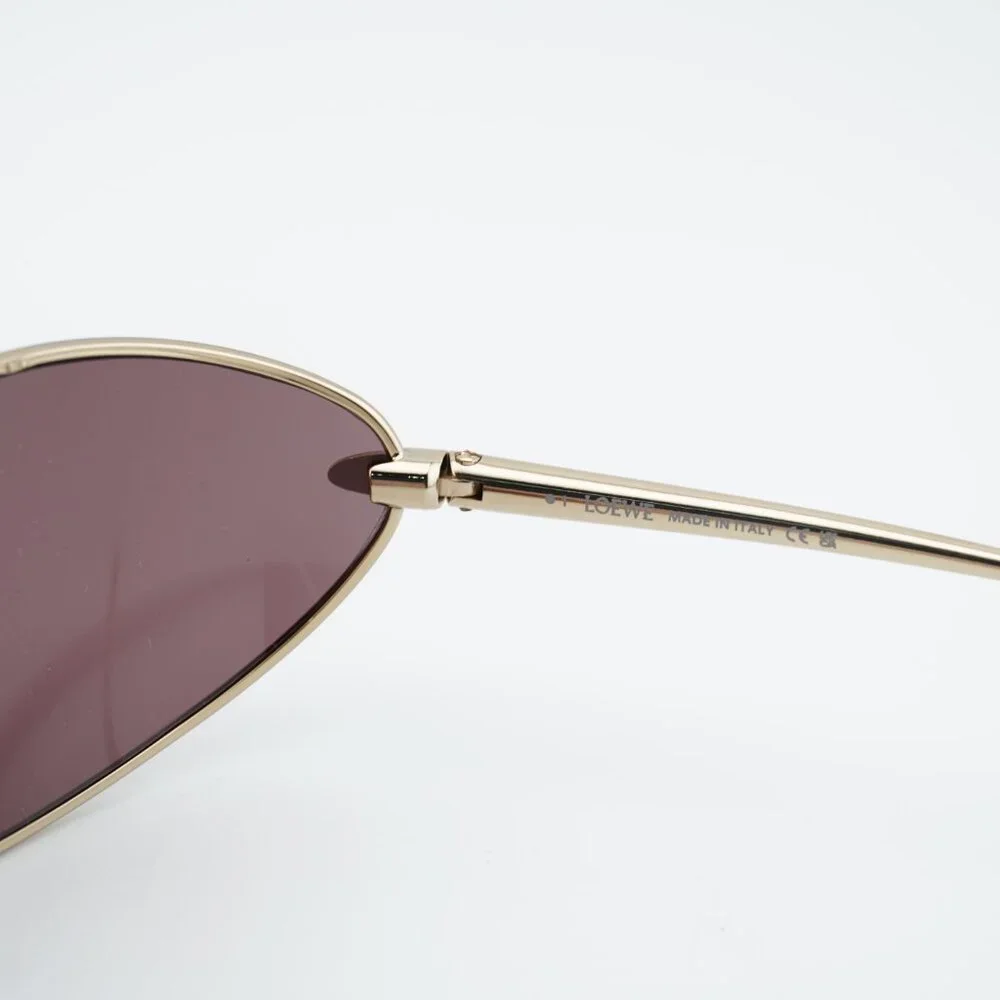 Exclusive Sale! Loewe LW40164U 32U Sunglasses Gold Oval Frame, Purple Lenses